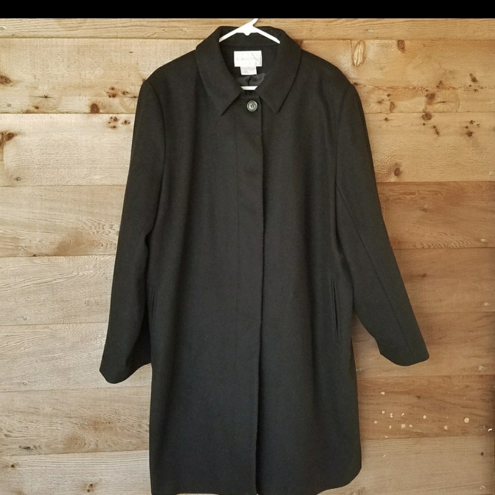 Trendy Black Wool 5 Button Coat